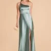 Kensie Shiny Satin Dress - Sea Glass -Elegance Bridal Store sea glass kensie satin bridesmaid dress 04