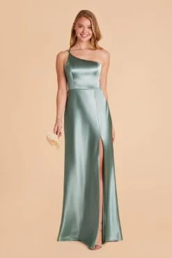 Kensie Shiny Satin Dress - Sea Glass
