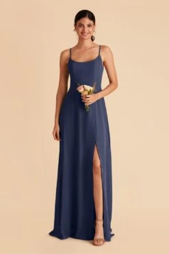 Amy Chiffon Dress - Slate Blue