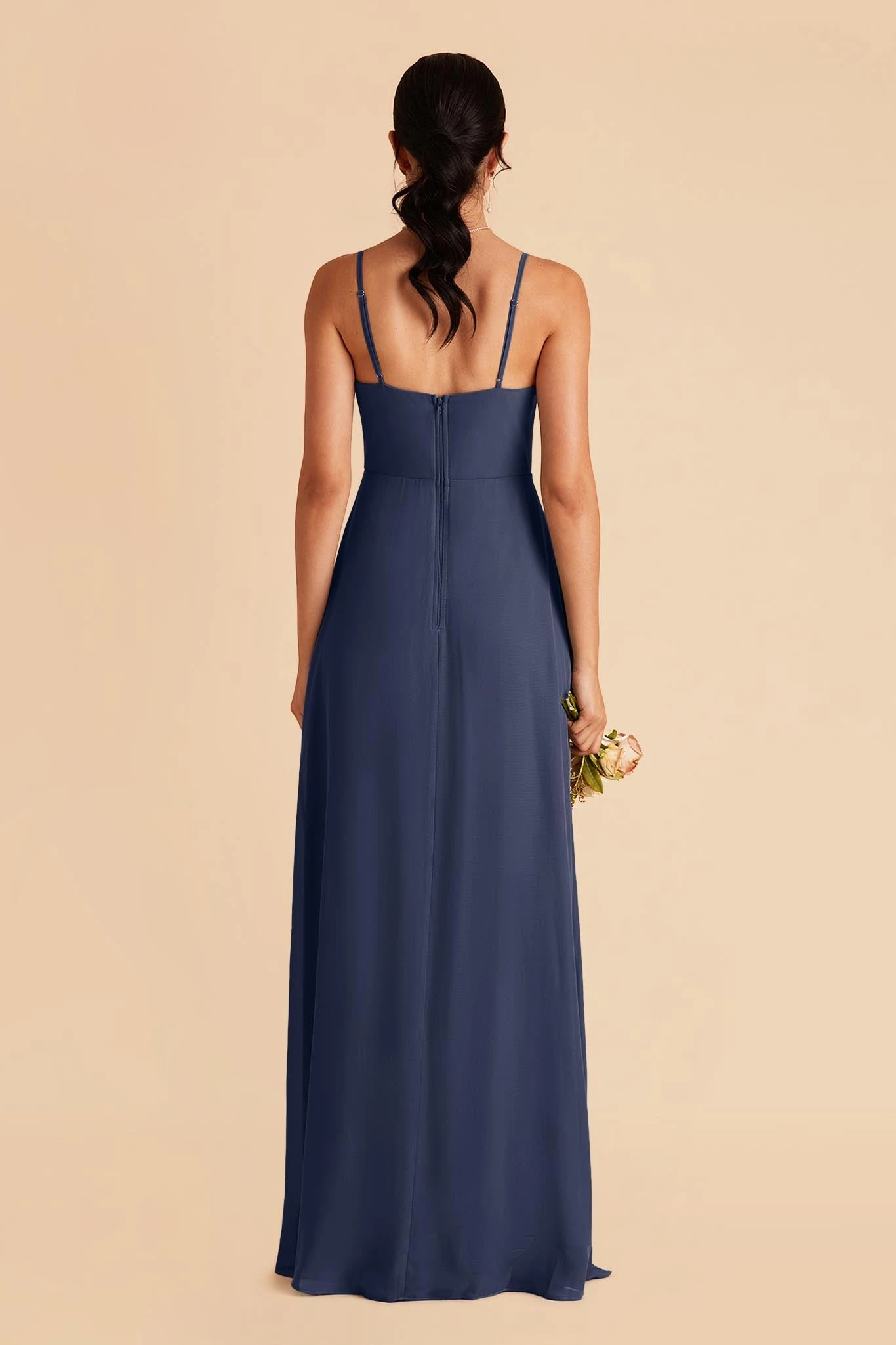 Amy Chiffon Dress - Slate Blue 7 Amy Chiffon Dress - Slate Blue - Image 5
