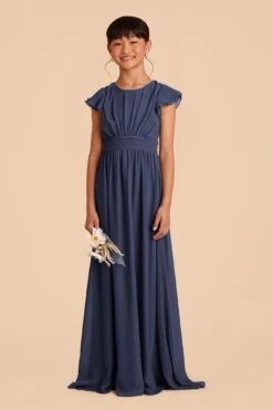 Celine Junior Dress - Slate Blue 8 Celine Junior Dress - Slate Blue -Elegance Bridal Store slate blue celine junior bridesmaid dress 01