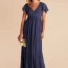 Hannah Empire Dress - Slate Blue