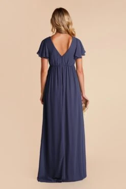 Hannah Empire Dress - Slate Blue -Elegance Bridal Store slate blue hannah bridesmaid dress 06