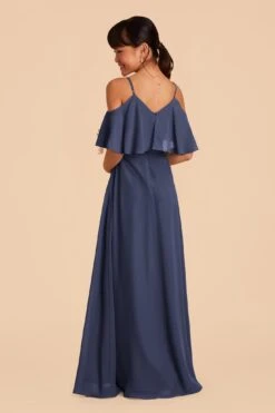 Janie Convertible Junior Dress - Slate Blue 11 Janie Convertible Junior Dress - Slate Blue -Elegance Bridal Store slate blue janie convertible junior bridesmaid dress 01