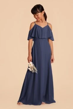 Janie Convertible Junior Dress - Slate Blue 10 Janie Convertible Junior Dress - Slate Blue -Elegance Bridal Store slate blue janie convertible junior bridesmaid dress 05
