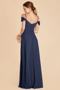 Spence Convertible Dress - Slate Blue -Elegance Bridal Store slate blue spence convertible slit bridesmaid dress 01