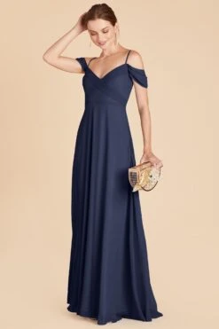 Spence Convertible Dress - Slate Blue -Elegance Bridal Store slate blue spence convertible slit bridesmaid dress 04