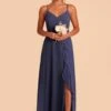 Theresa Chiffon Dress - Slate Blue -Elegance Bridal Store slate blue theresa convertible slit bridesmaid dress 02