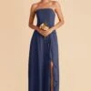 Winnie Convertible Chiffon Dress - Slate Blue -Elegance Bridal Store slate blue winnie convertible slit bridesmaid dress 05