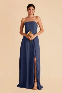 Winnie Convertible Chiffon Dress - Slate Blue