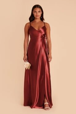 Cindy Shiny Satin Dress - Spice -Elegance Bridal Store spice cindy satin bridesmaid dress 01