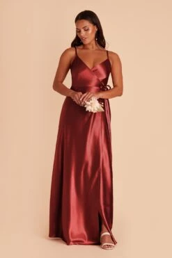 Cindy Shiny Satin Dress - Spice -Elegance Bridal Store spice cindy satin bridesmaid dress 02