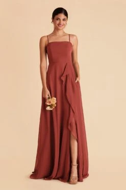 Winnie Convertible Chiffon Dress - Spice -Elegance Bridal Store spice winnie convertible slit bridesmaid dress 02