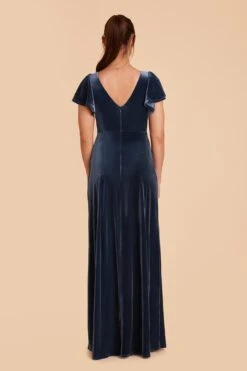 Hannah Velvet Dress - Storm Blue 18 Hannah Velvet Dress - Storm Blue -Elegance Bridal Store storm blue hannah velvet bridesmaid dress 05