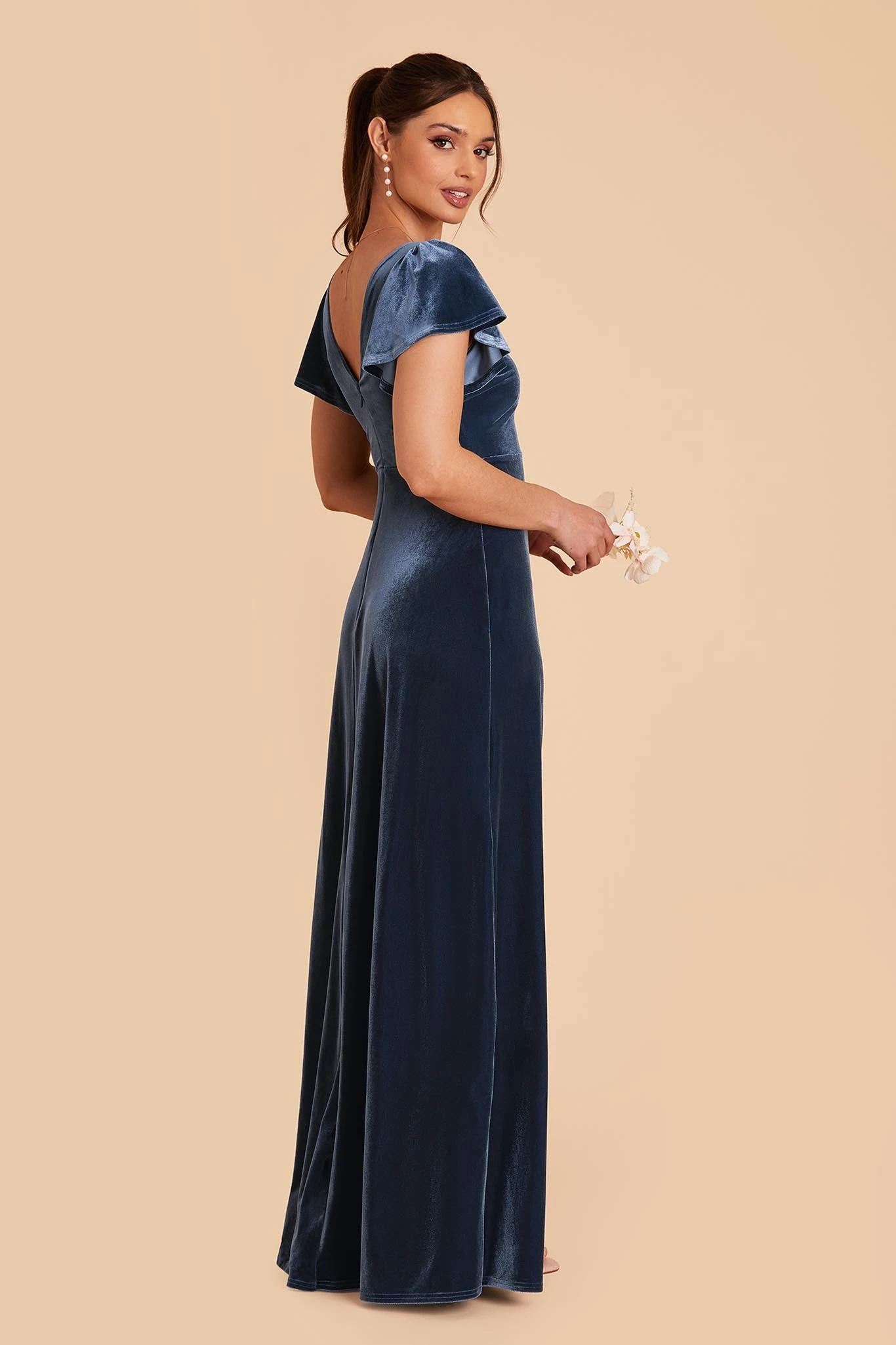Hannah Velvet Dress - Storm Blue 8 Hannah Velvet Dress - Storm Blue - Image 6