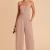 Gigi Convertible Jumpsuit - Taupe -Elegance Bridal Store taupe gigi convertible bridesmaid jumpsuit 01