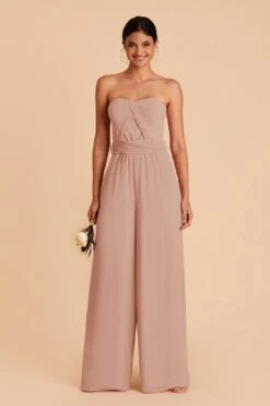 Gigi Convertible Jumpsuit - Taupe -Elegance Bridal Store taupe gigi convertible bridesmaid jumpsuit 02