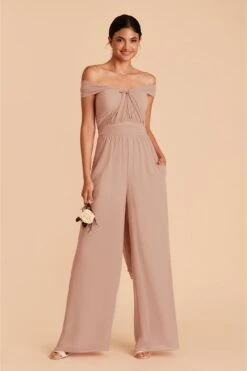 Gigi Convertible Jumpsuit - Taupe -Elegance Bridal Store taupe gigi convertible bridesmaid jumpsuit 03