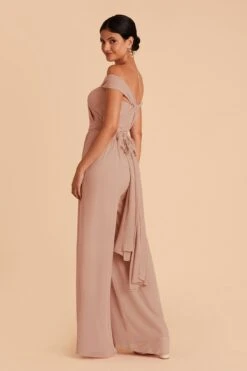 Gigi Convertible Jumpsuit - Taupe -Elegance Bridal Store taupe gigi convertible bridesmaid jumpsuit 04