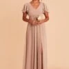 Hannah Empire Dress - Taupe 2 Hannah Empire Dress - Taupe -Elegance Bridal Store taupe hannah bridesmaid dress 03