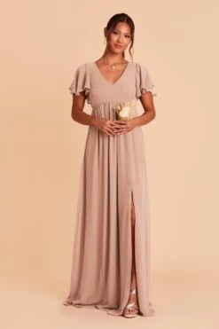 Hannah Empire Dress - Taupe