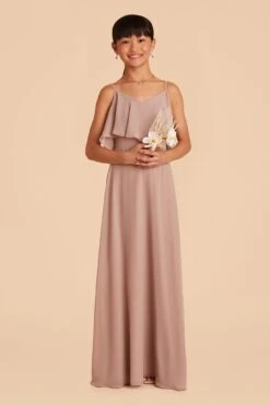 Janie Convertible Junior Dress - Taupe -Elegance Bridal Store taupe janie convertible junior bridesmaid dress 04