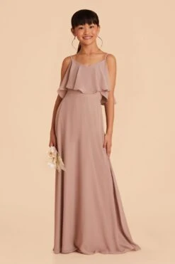Janie Convertible Junior Dress - Taupe -Elegance Bridal Store taupe janie convertible junior bridesmaid dress 05