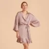 Kenny Ruffle Satin Robe - Mauve Taupe 2 Kenny Ruffle Satin Robe - Mauve Taupe -Elegance Bridal Store taupe kenny satin ruffle bridesmaid robes 03