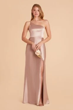 Kensie Shiny Satin Dress - Taupe 27 Kensie Shiny Satin Dress - Taupe -Elegance Bridal Store taupe kensie satin bridesmaid dress 03