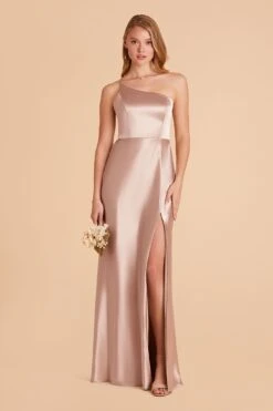 Kensie Shiny Satin Dress - Taupe 24 Kensie Shiny Satin Dress - Taupe -Elegance Bridal Store taupe kensie satin bridesmaid dress 05