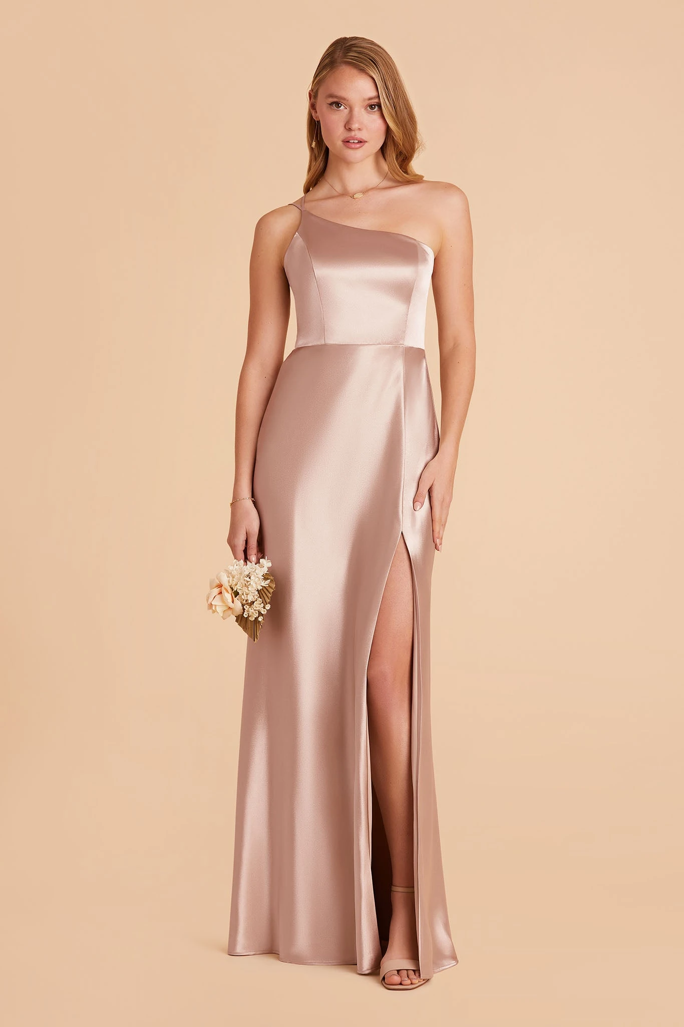 Kensie Shiny Satin Dress - Taupe 8 Kensie Shiny Satin Dress - Taupe - Image 6