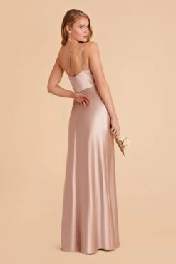 Kensie Shiny Satin Dress - Taupe 26 Kensie Shiny Satin Dress - Taupe -Elegance Bridal Store taupe kensie satin bridesmaid dress 06