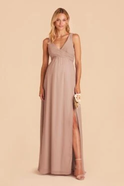 Laurie Empire Dress - Taupe -Elegance Bridal Store taupe laurie convertible bridesmaid dress 01 1
