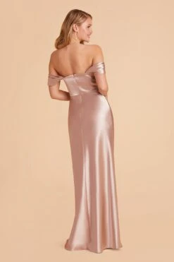 Mia Shiny Satin Convertible Dress - Taupe -Elegance Bridal Store taupe mia convertible satin bridesmaid dress 06