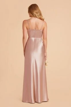 Mia Shiny Satin Convertible Dress - Taupe -Elegance Bridal Store taupe mia convertible satin bridesmaid dress 12