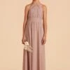 Sienna Junior Dress - Taupe -Elegance Bridal Store taupe sienna junior bridesmaid dress 01
