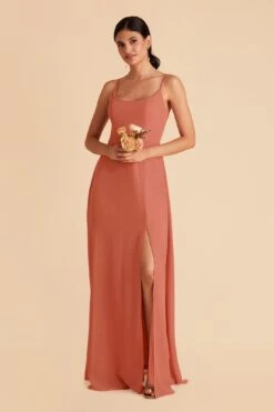 Amy Chiffon Dress - Terracotta -Elegance Bridal Store terracotta amy bridesmaid dress 01