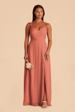 Doris Chiffon Dress - Terracotta