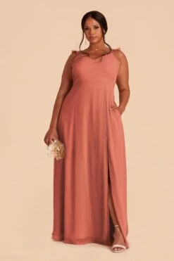 Doris Chiffon Dress - Terracotta -Elegance Bridal Store terracotta doris plus size bridesmaid dress 02