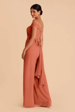 Gigi Convertible Jumpsuit - Terracotta -Elegance Bridal Store terracotta gigi convertible bridesmaid jumpsuit 04