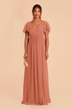 Hannah Empire Dress - Terracotta -Elegance Bridal Store terracotta hannah bridesmaid dress 01