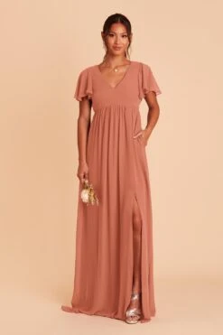 Hannah Empire Dress - Terracotta -Elegance Bridal Store terracotta hannah bridesmaid dress 02