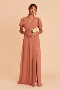 Hannah Empire Dress - Terracotta -Elegance Bridal Store terracotta hannah bridesmaid dress 03