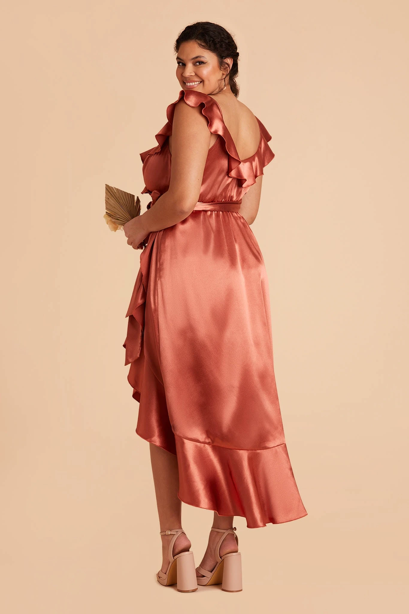 James Shiny Satin Midi Dress - Terracotta 13 James Shiny Satin Midi Dress - Terracotta - Image 11