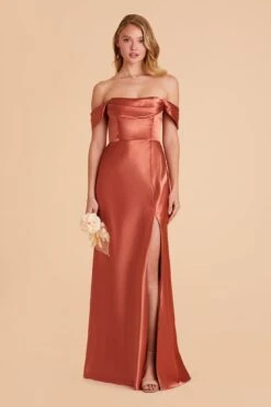 Mia Shiny Satin Convertible Dress - Terracotta -Elegance Bridal Store terracotta mia convertible satin bridesmaid dress 03