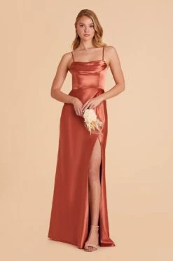 Mia Shiny Satin Convertible Dress - Terracotta -Elegance Bridal Store terracotta mia convertible satin bridesmaid dress 08