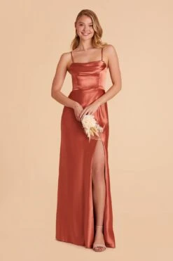 Mia Shiny Satin Convertible Dress - Terracotta -Elegance Bridal Store terracotta mia convertible satin bridesmaid dress 09