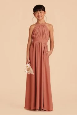 Sienna Junior Dress - Terracotta -Elegance Bridal Store terracotta sienna junior bridesmaid dress 02
