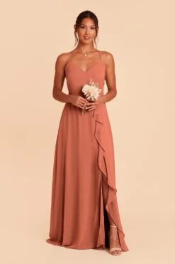 Theresa Chiffon Dress - Terracotta