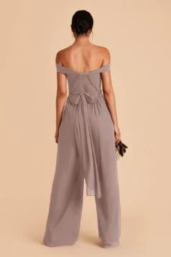 Gigi Convertible Jumpsuit - Toffee -Elegance Bridal Store toffee gigi convertible slit bridesmaid jumpsuit 03